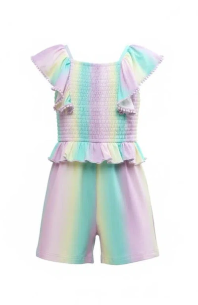 Mia Belle Girls Kids'  Mermaid Breeze Ombre Ruffle Romper In Multi