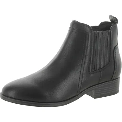 Mia Belle Womens Faux Leather Zipper Ankle Boots In Black
