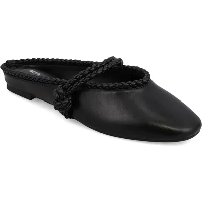 Mia Bellinni Faux Leather Flat Mule In Black