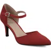 Mia Bivi Ankle Strap Pump In Red
