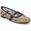 Mia Bluet Embroidered Mesh Mary Jane Flat