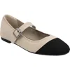 Mia Brita Knit Mary Jane Ballet Flat In Sand/black