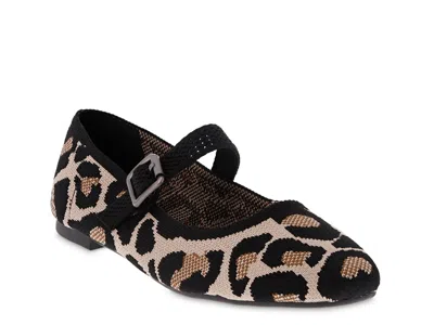 Mia Brita Mary Jane Flat In Animal Print