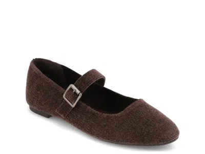 Mia Brita Mary Jane Flat In Brown