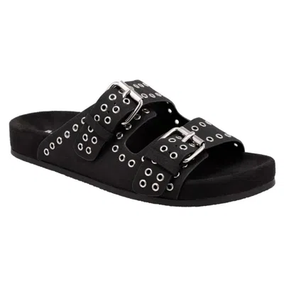 Mia Brooklyn Sandals Women's Black Adjustable Strap Open Toe Slide Gal2019