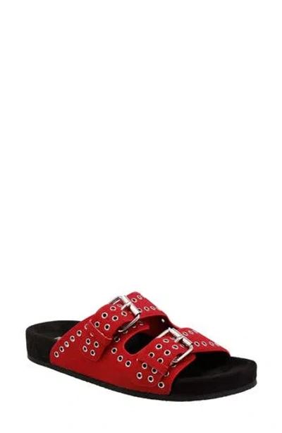 Mia Brooklyn Slide Sandal In Red