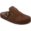 Mia Buckle Strap Mule In Brown