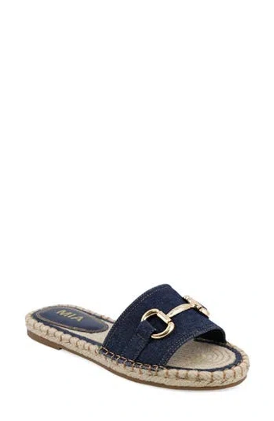 Mia Cadiz Espadrille Slide Sandal In Navy Denim