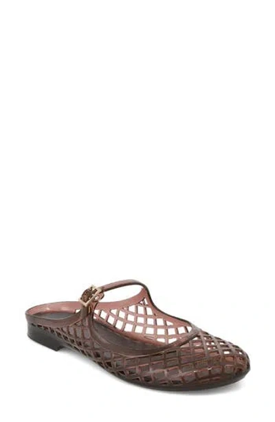 Mia Cherri Buckle Strap Flat In Brown