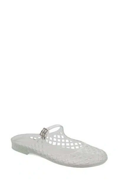 Mia Cherri Buckle Strap Flat In Transparent