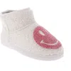 Mia Chill Smiley Genuine Shearling Bootie Slipper In Blush Happy Face
