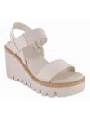 Mia Ciji Wedges Sandals Womens Open Round Toe Slinga Wedge Sandals In Ecru