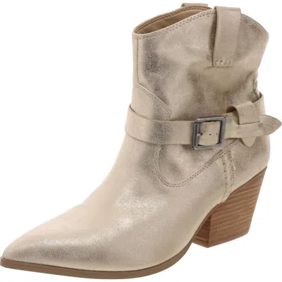 Mia Clement Womens Buckle Manmade Cowboy, Western Boots In Gold