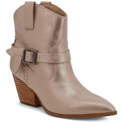 Mia Clement Womens Faux Leather Pull On Cowboy, Western Boots In Multi