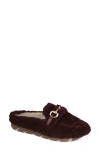 Mia Cocoa Faux Shearling Slipper In Black