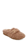 Mia Cocoa Faux Shearling Slipper In Camel