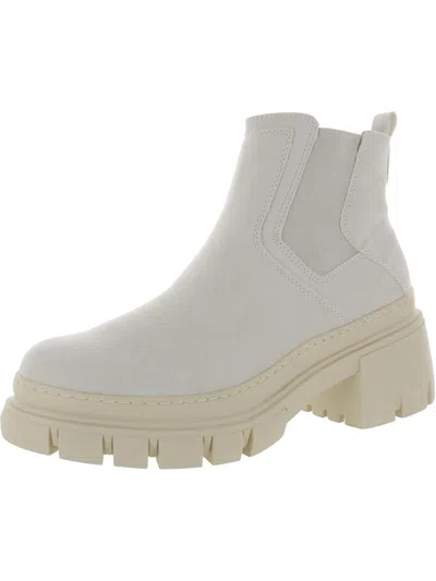 Mia Connor Womens Leather Ankle Ankle Boots In White