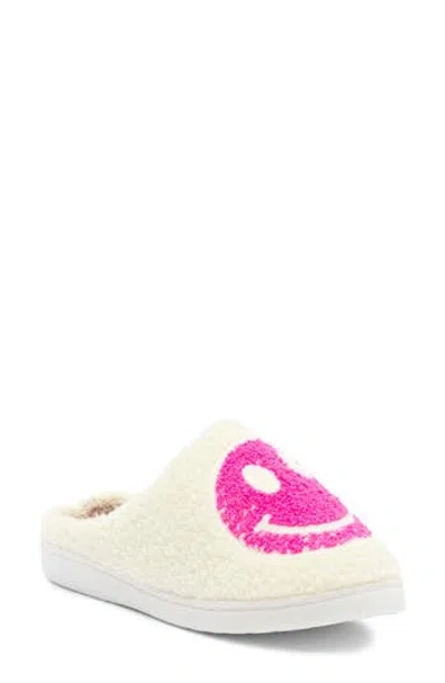 Mia Cozi Slipper In Hot Pink Happy Face