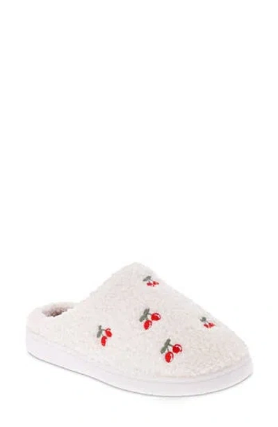 Mia Cozi Slipper In Mini Embroidered Cherries