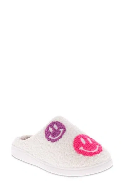 Mia Cozi Slipper In Pink Multi Smiley