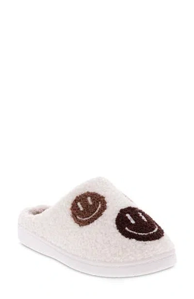 Mia Cozi Slipper In Tan Multi Smiley