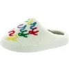Mia Cozi Womens Faux Fur Lined Faux Fur Slide Slippers In Multi
