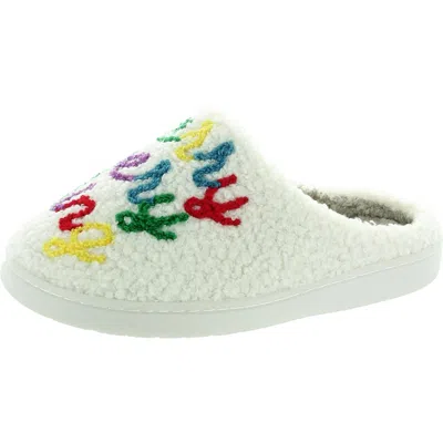 Mia Cozi Womens Faux Fur Lined Faux Fur Slide Slippers In Multi
