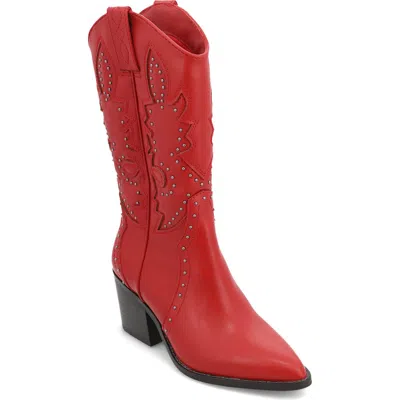 Mia Cyprus Western Boot In Deep Red