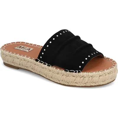 Mia Dahya Espadrille Platform Slide Sandal In Black