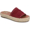 Mia Dahya Espadrille Platform Slide Sandal In Red
