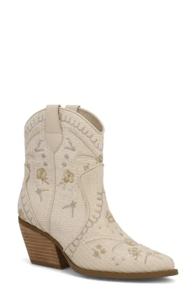 Mia Dalena Embroidered Western Boot In Neutral