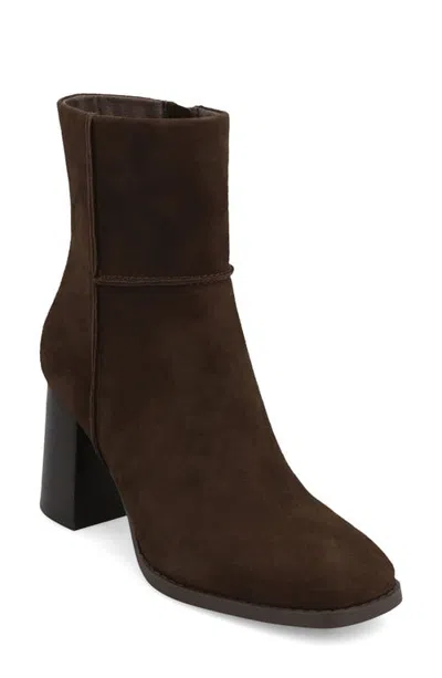 Mia Darian Faux Leather Bootie In Brown