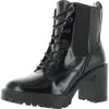 Mia Daryl Womens Faux Leather Block Heel Combat & Lace-up Boots In Multi