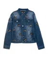 Mia Denim Bee Patches Jacket In Blue