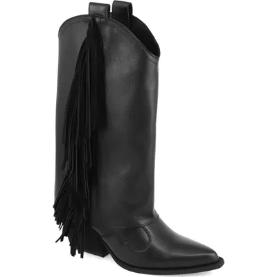 Mia Deston Pointed Toe Western Boot In Black