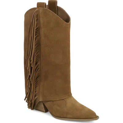 Mia Deston Pointed Toe Western Boot In Brown