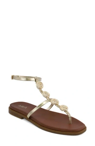 Mia Dorcie Ankle Strap Sandal In Gold