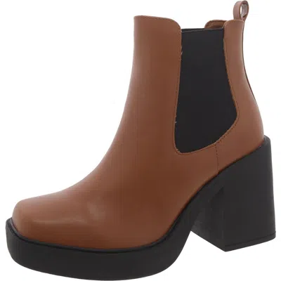 Mia Dru Womens Faux Leather Booties Chelsea Boots In Green