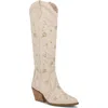 Mia Dyani Embroidered Knee High Western Boot In Neutral