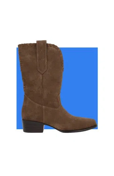 Mia Eliseo Faux Suede Western Boot In Light Brown