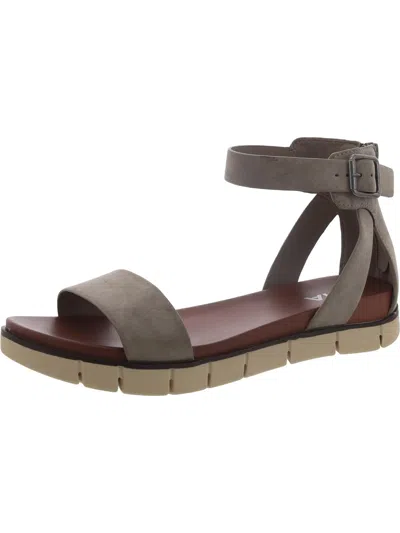Mia Emilia Womens Metallic Round Toe Ankle Strap In Grey