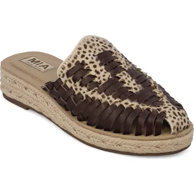 Mia Erin Espadrille Mule In Brown