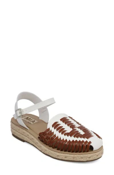 Mia Eshani Ankle Strap Espadrille Sandal In Brown