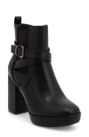 Mia Santina Womens Faux Leather Stacked Heel Ankle Boots In Black
