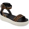 Mia Evelin Ankle Strap Platform Sandal In Leopard Print