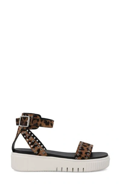 Mia Evelin Ankle Strap Platform Sandal In Leopard