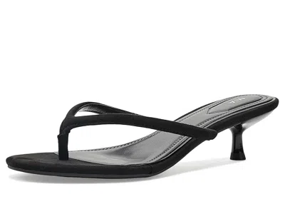 Mia Farren Kitten Heel Flip Flop In Black