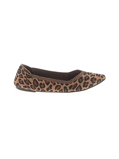 Pre-owned Mia Flats In Brown