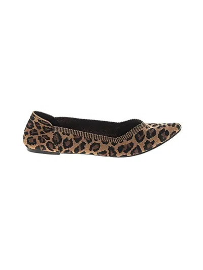 Pre-owned Mia Flats In Brown