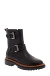 Mia Florence Water-resistant Leather Boot In Black Leather